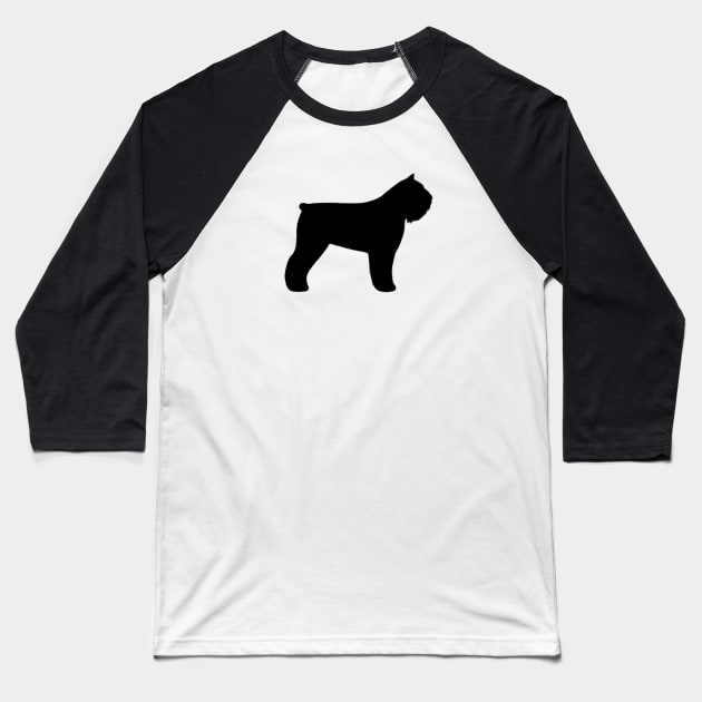 Bouvier des Flandres Silhouette Baseball T-Shirt by Coffee Squirrel